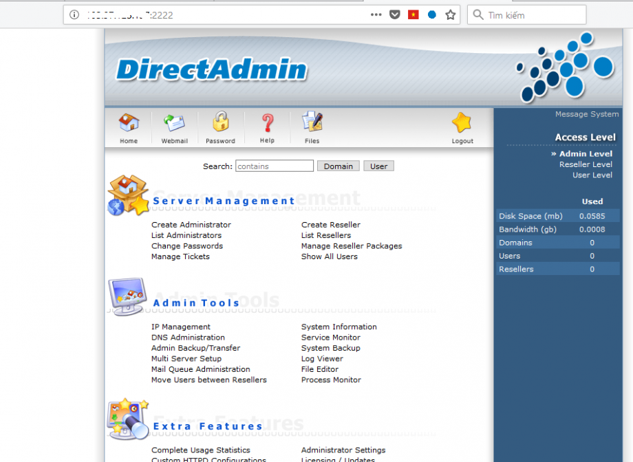 Admin list. DIRECTADMIN. DIRECTADMIN Firewall.